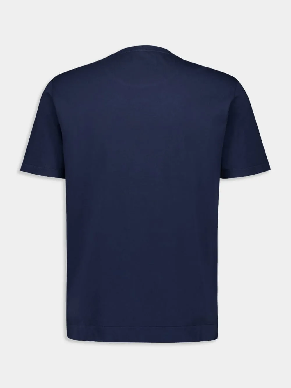 Dark Blue Cotton Crew Neck T-shirt sold by Fashion Clinic product image thumbnail 2