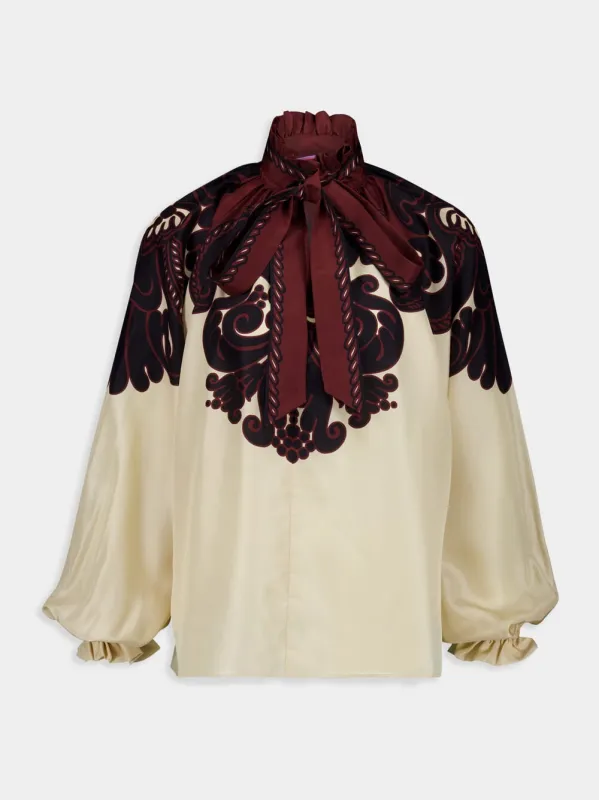 Corsini Placée Cream Silk Voile Cerere Blouse made by LA DoubleJ
