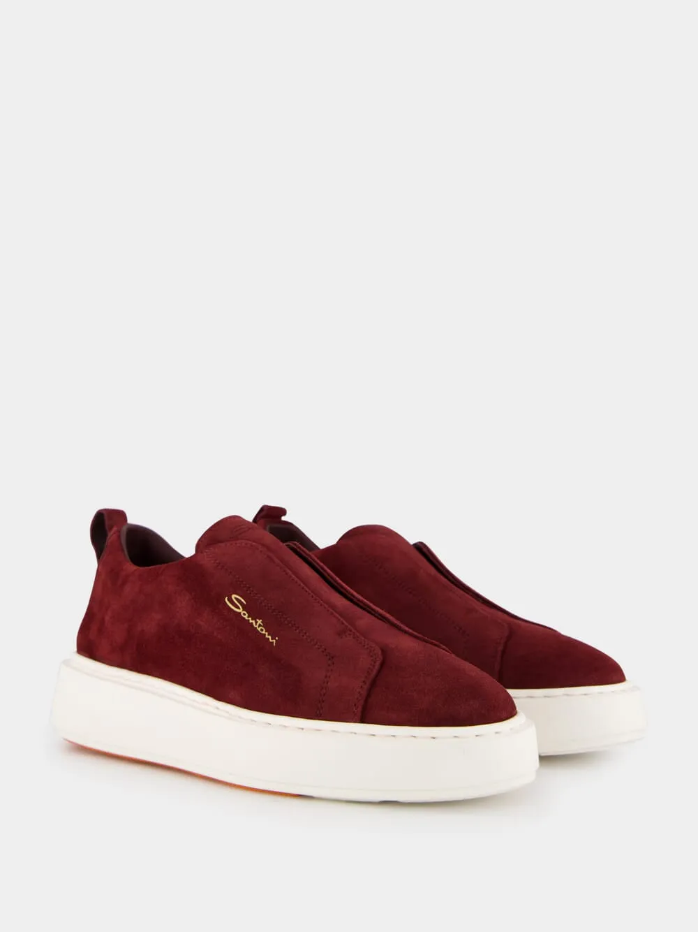 Bordeaux Suede Slip-On Sneakers sold by Fashion Clinic product image thumbnail 3