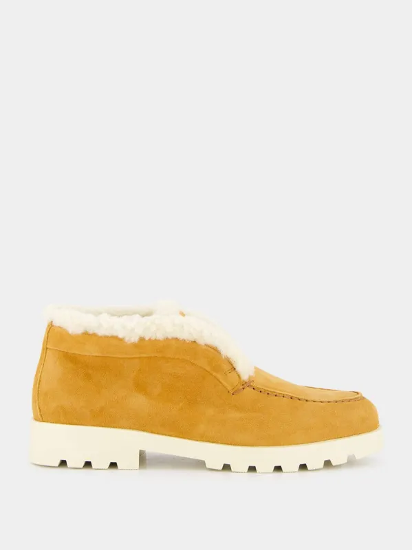 Shearling-Lined Suede Boots sold by Fashion Clinic