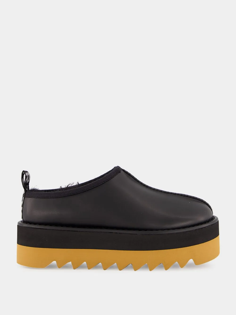 Black Sneak-Elyse Platform Slippers sold by Fashion Clinic