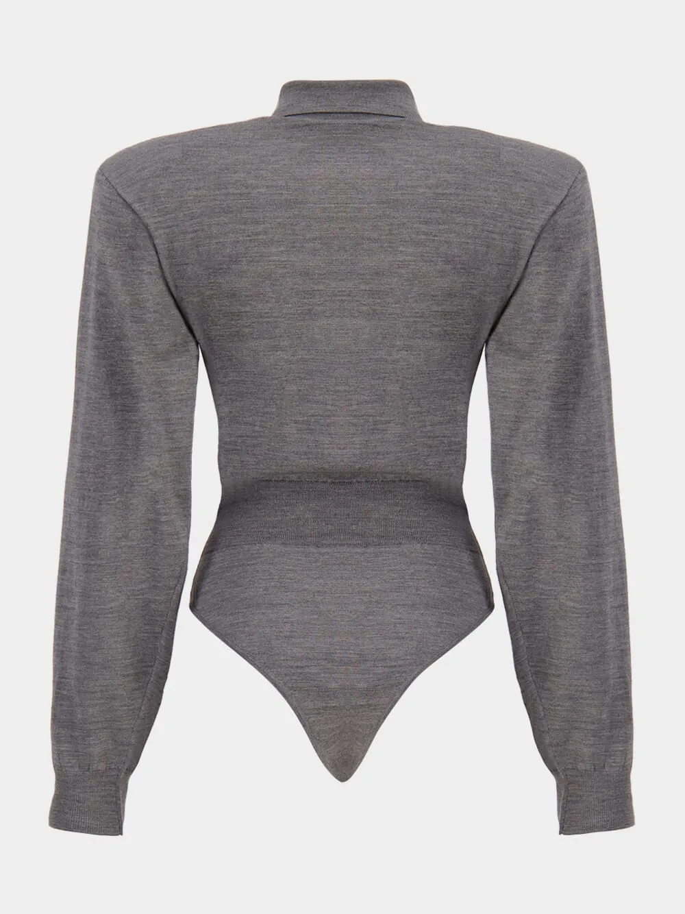 Grey Long-Sleeve Bodysuit sold by Fashion Clinic product image thumbnail 2