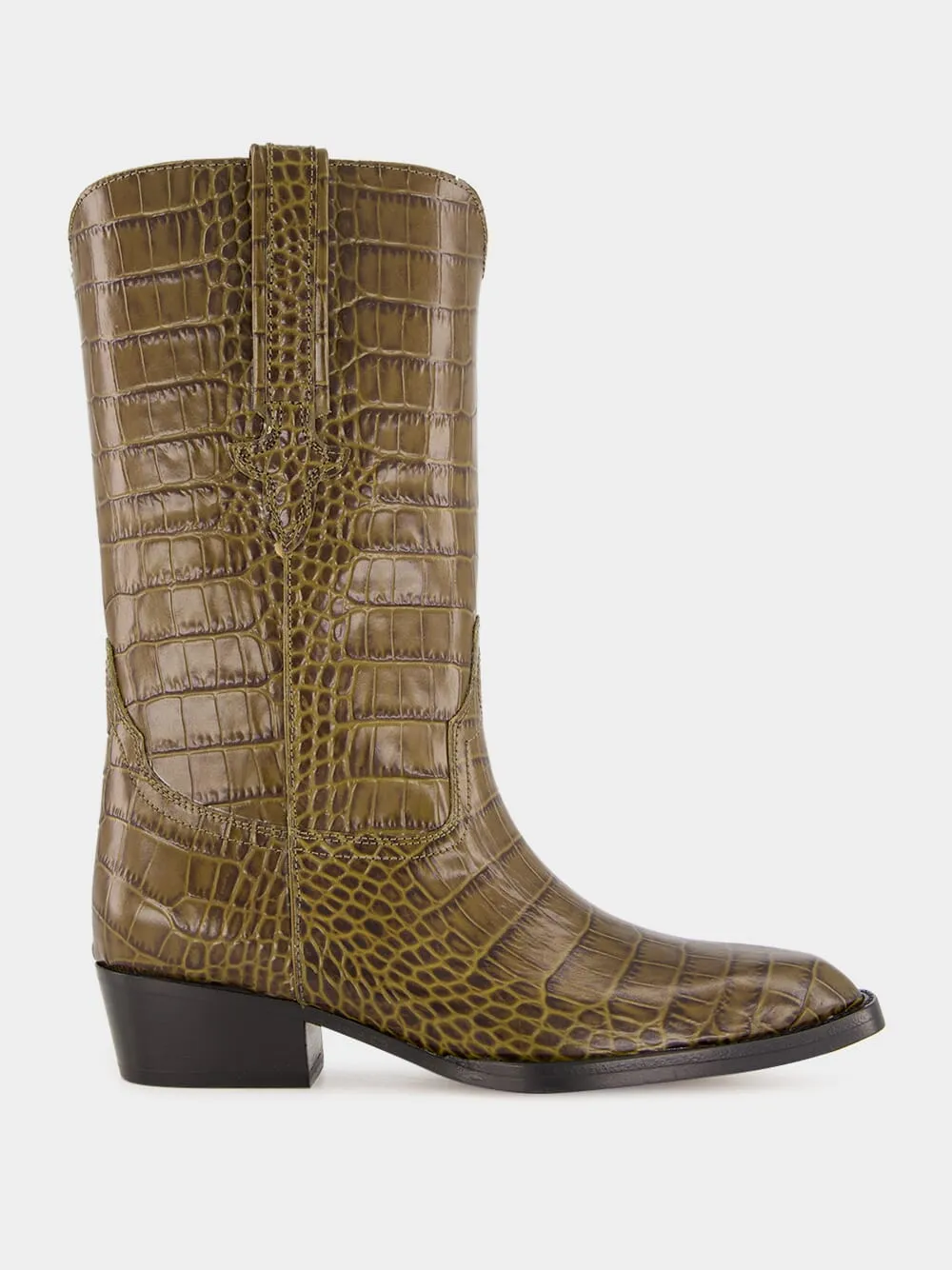 Hilda Croco Leather Boots sold by Fashion Clinic