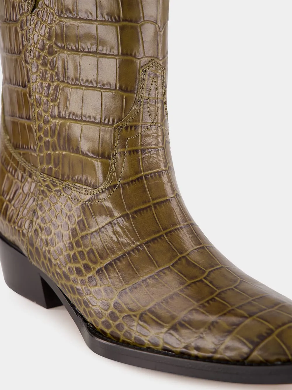 Hilda Croco Leather Boots sold by Fashion Clinic product image thumbnail 5