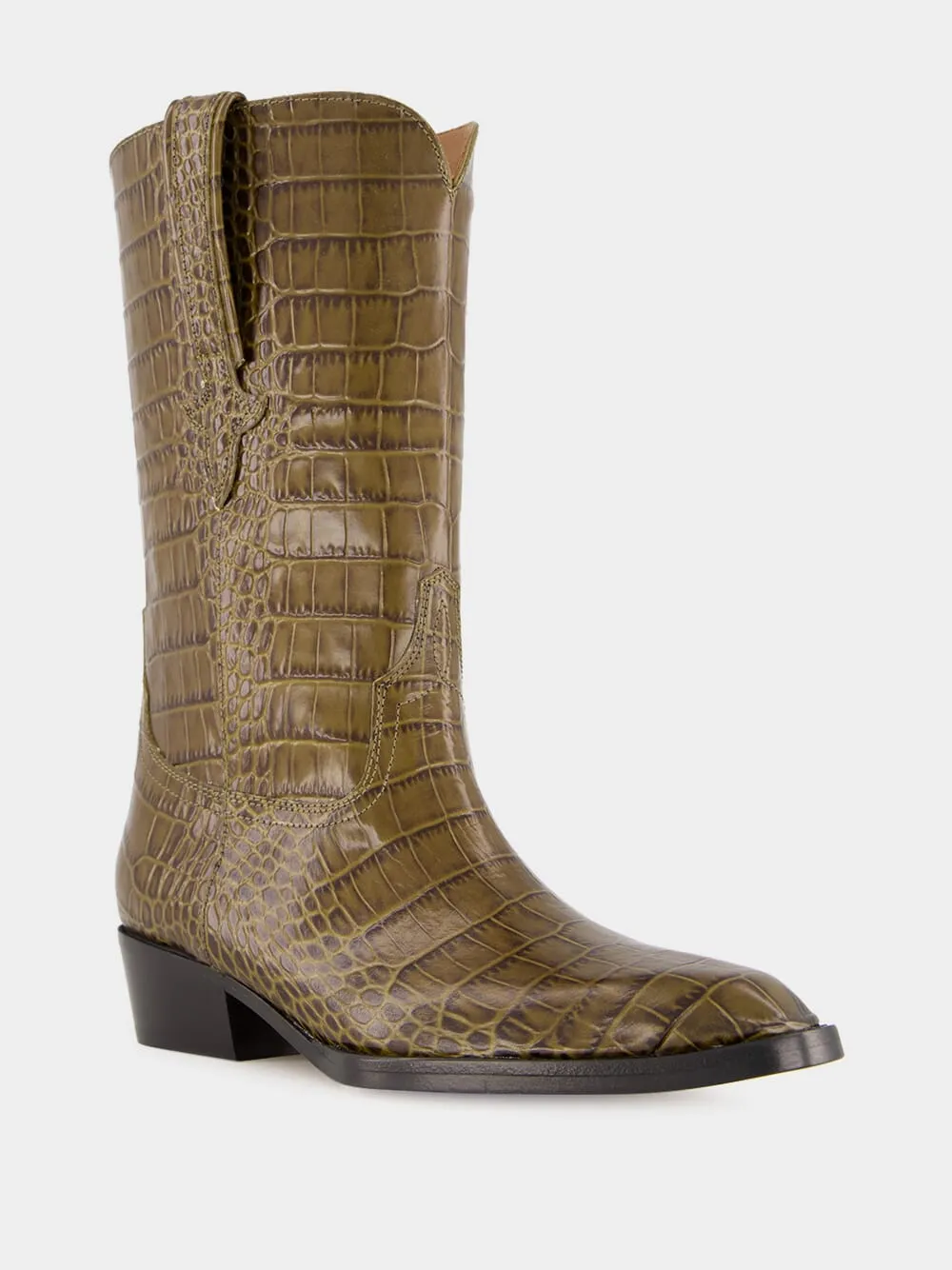 Hilda Croco Leather Boots sold by Fashion Clinic product image thumbnail 2