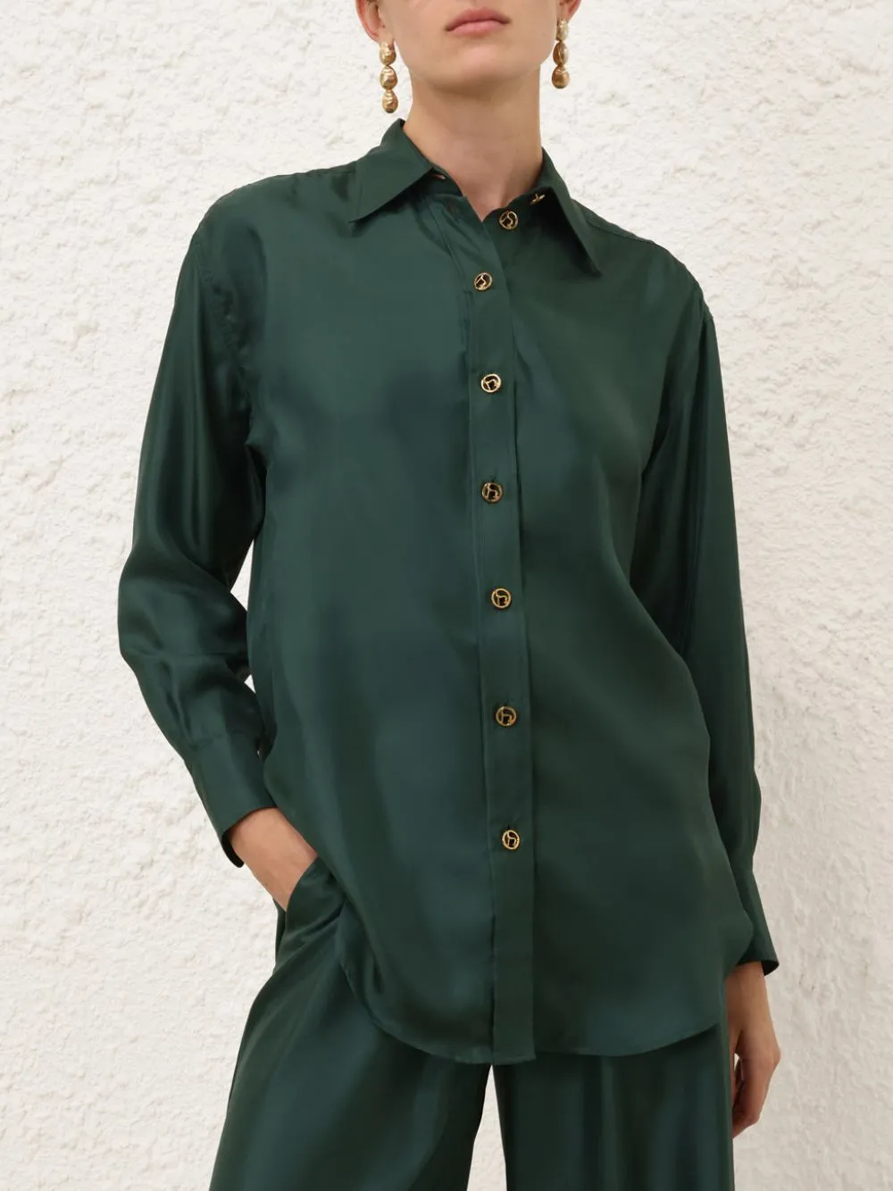 Pine Pavilion Silk Relaxed Shirt sold by Fashion Clinic product image thumbnail 2