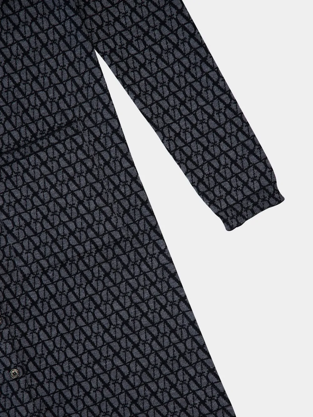 Black V-Neck Toile Iconographe Virgin Wool Cardigan Dress sold by Fashion Clinic product image thumbnail 4