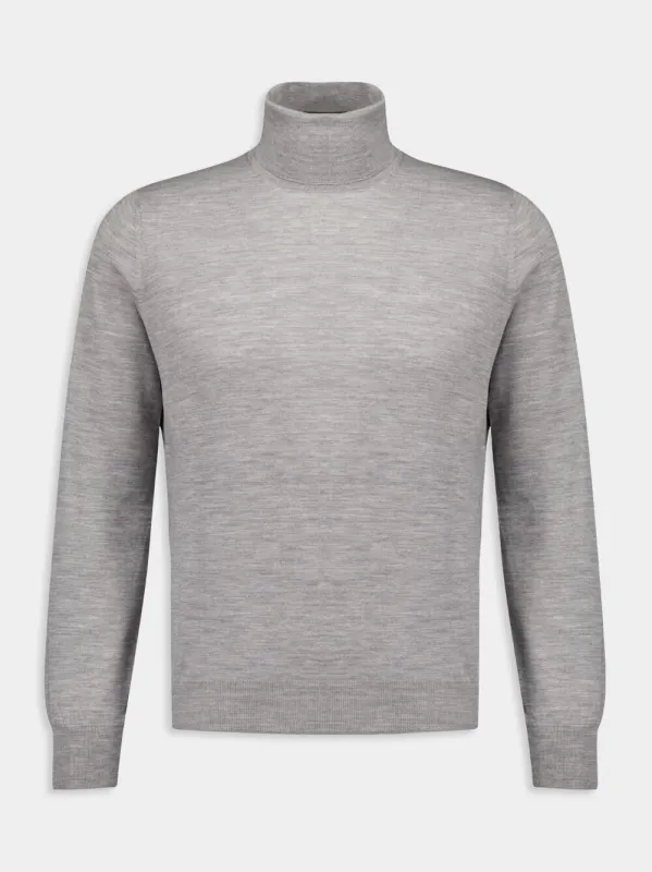 Grey Roll-Neck Wool Jumper sold by Fashion Clinic