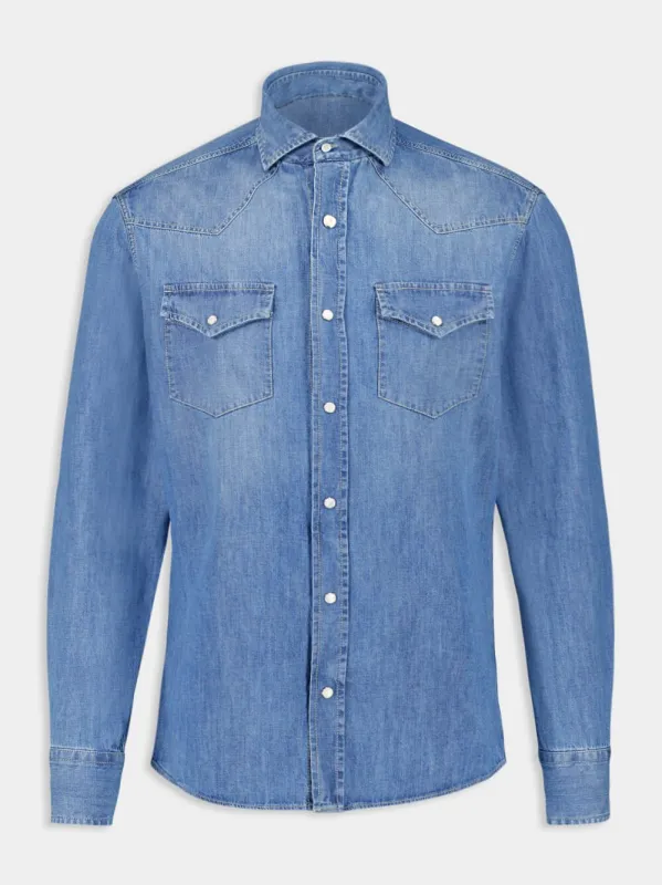 Blue Denim Shirt sold by Fashion Clinic