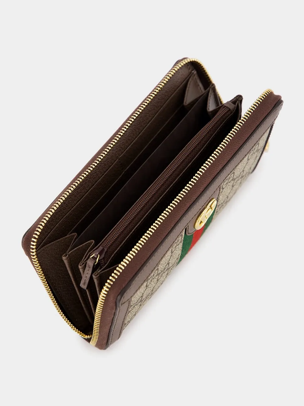 Beige GG Supreme Ophidia Zip Around Wallet sold by Fashion Clinic product image thumbnail 3
