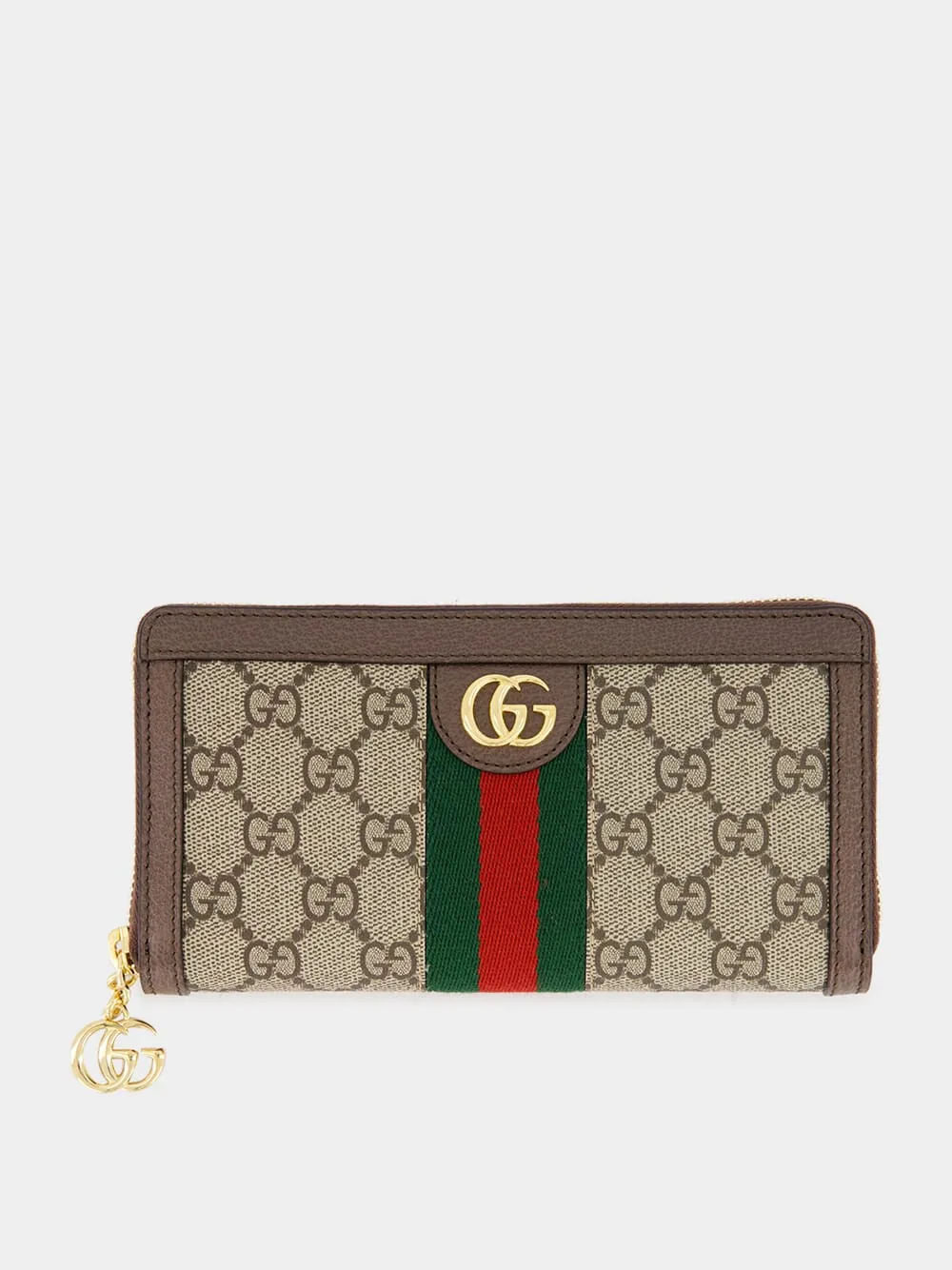 Beige GG Supreme Ophidia Zip Around Wallet sold by Fashion Clinic