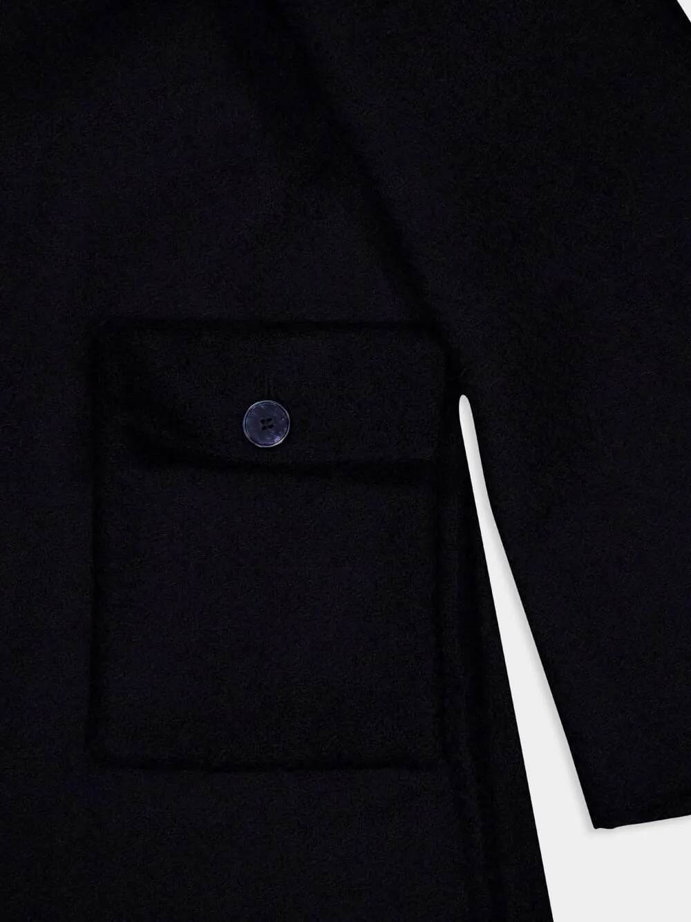 Night Blue Teddy Virgin Wool Short Coat sold by Fashion Clinic product image thumbnail 4