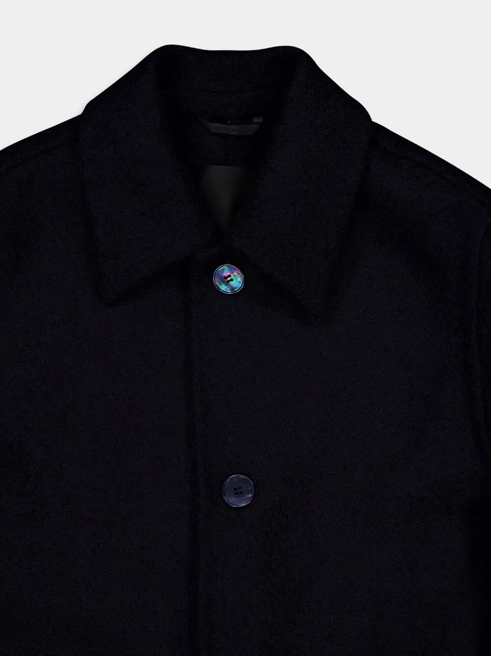 Night Blue Teddy Virgin Wool Short Coat sold by Fashion Clinic product image thumbnail 3