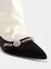 Lamik Black and Cream Satin Shoe Booties sold by Fashion Clinic