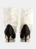 Lamik Black and Cream Satin Shoe Booties sold by Fashion Clinic