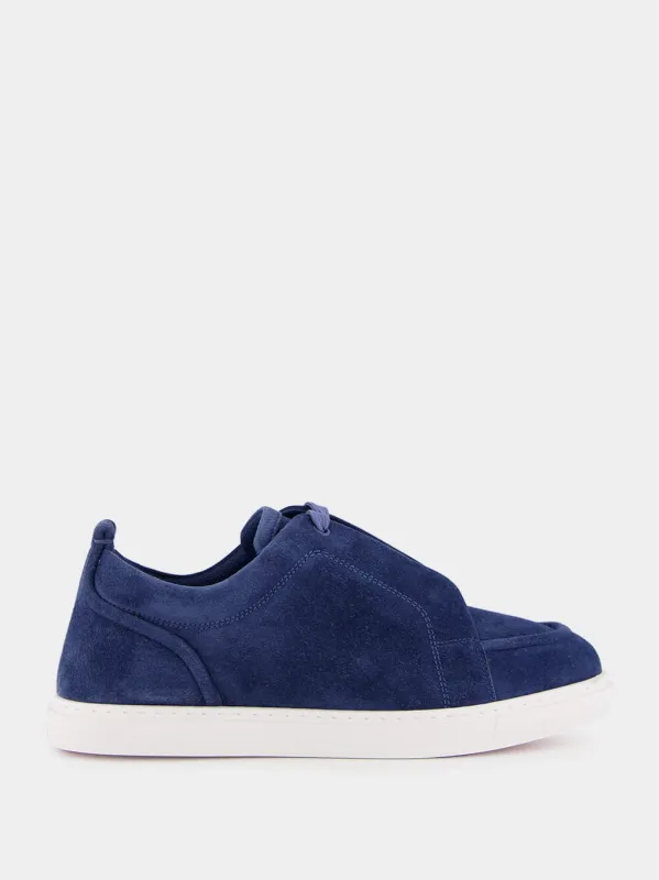 Blue Jimmy Veau Denim Velours Sneakers made by Christian Louboutin