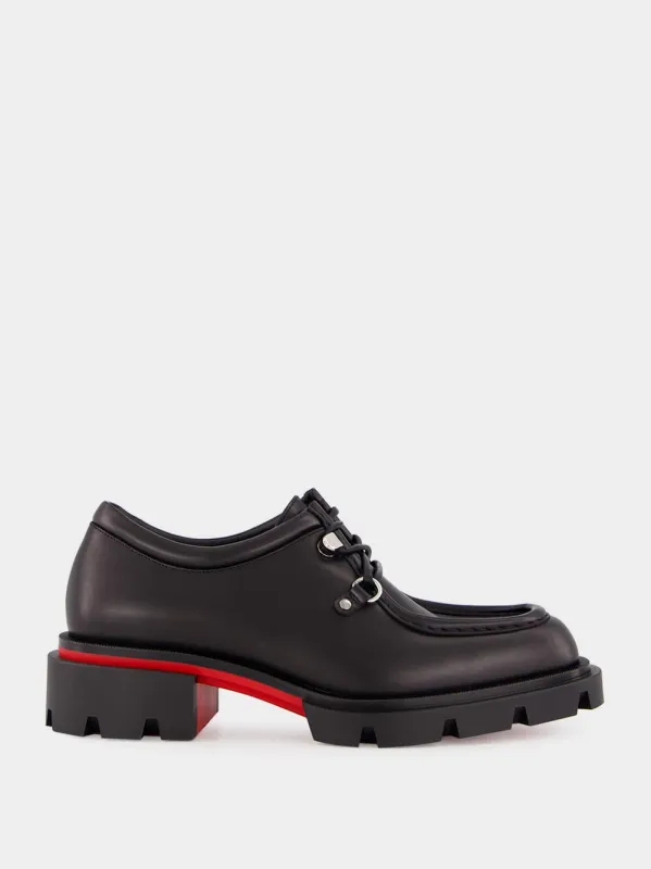 Black Our Pabelito Calf Leather Derby Shoes made by Christian Louboutin