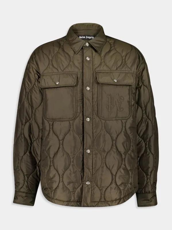 Military Green Overshirt made by Palm Angels
