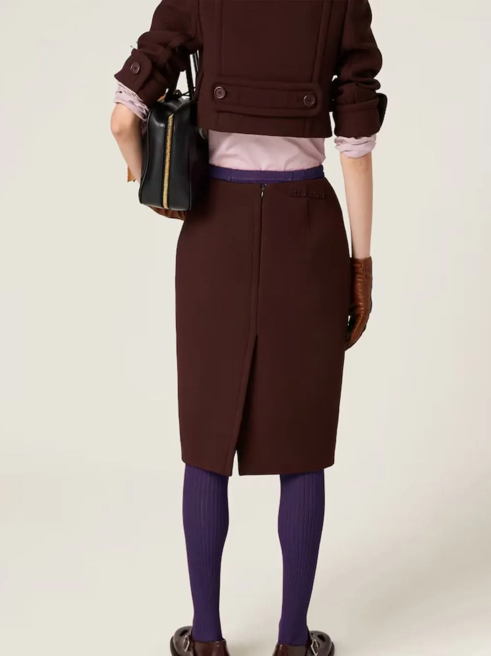 Cocoa Brown Pencil Skirt sold by Fashion Clinic product image thumbnail 4