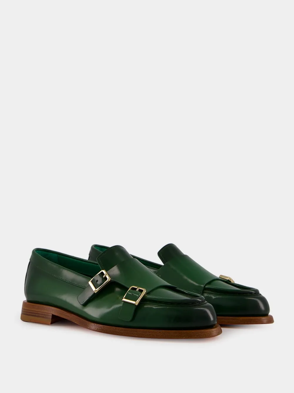 Green Leather Loafers sold by Fashion Clinic product image thumbnail 3