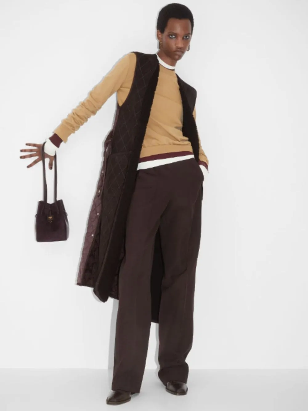 Dark Purple Sheepskin Gilet sold by Fashion Clinic product image thumbnail 2