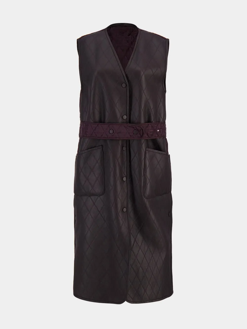 Dark Purple Sheepskin Gilet sold by Fashion Clinic