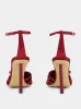 Red Satin Strappy High-Heel Sandals sold by Fashion Clinic