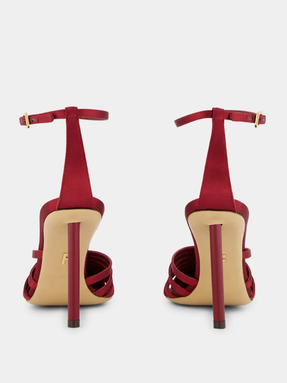 Red Satin Strappy High-Heel Sandals sold by Fashion Clinic product image thumbnail 5