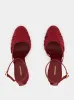 Red Satin Strappy High-Heel Sandals sold by Fashion Clinic
