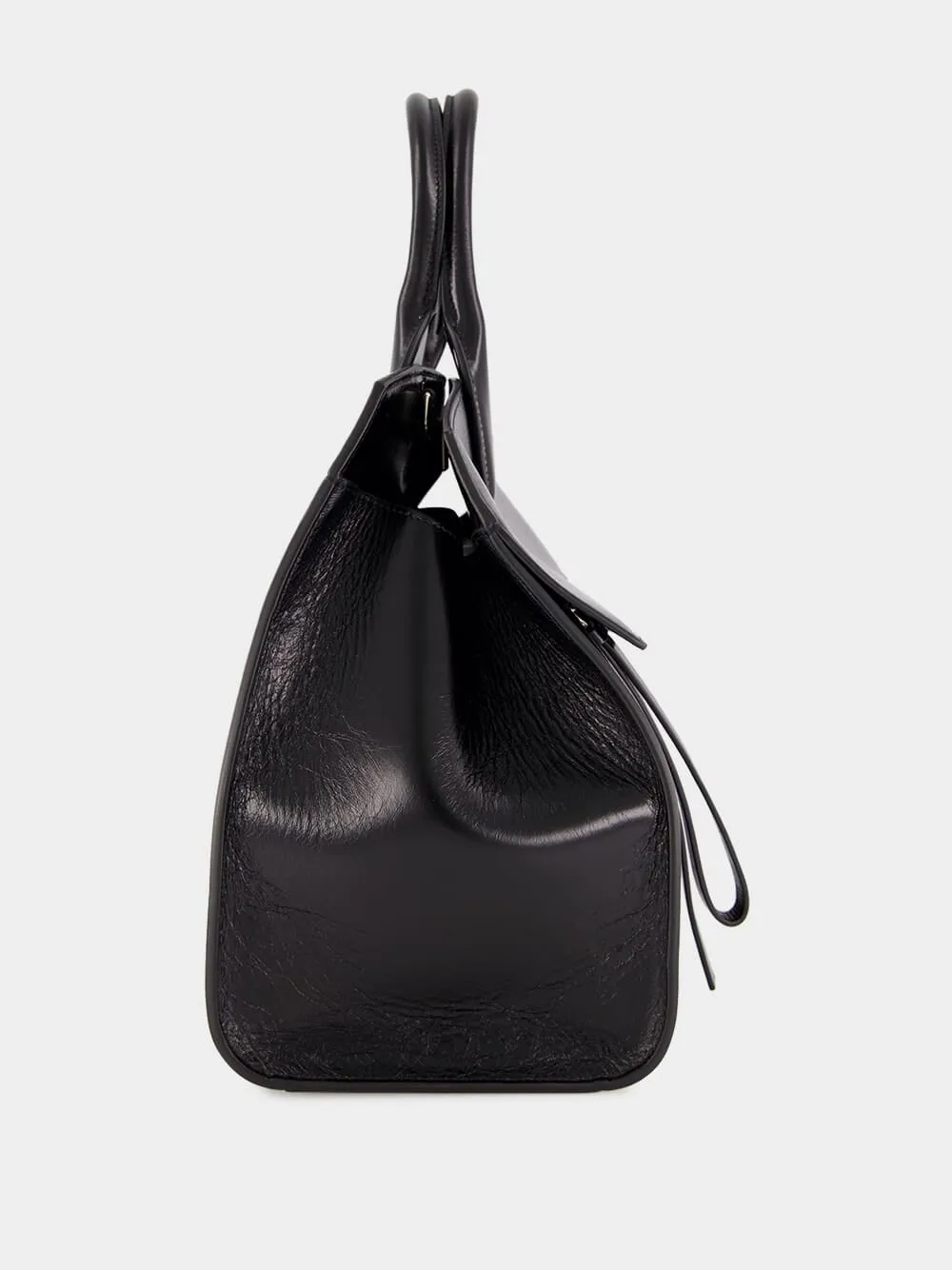 Black Leather Medium Handbag sold by Fashion Clinic product image thumbnail 4