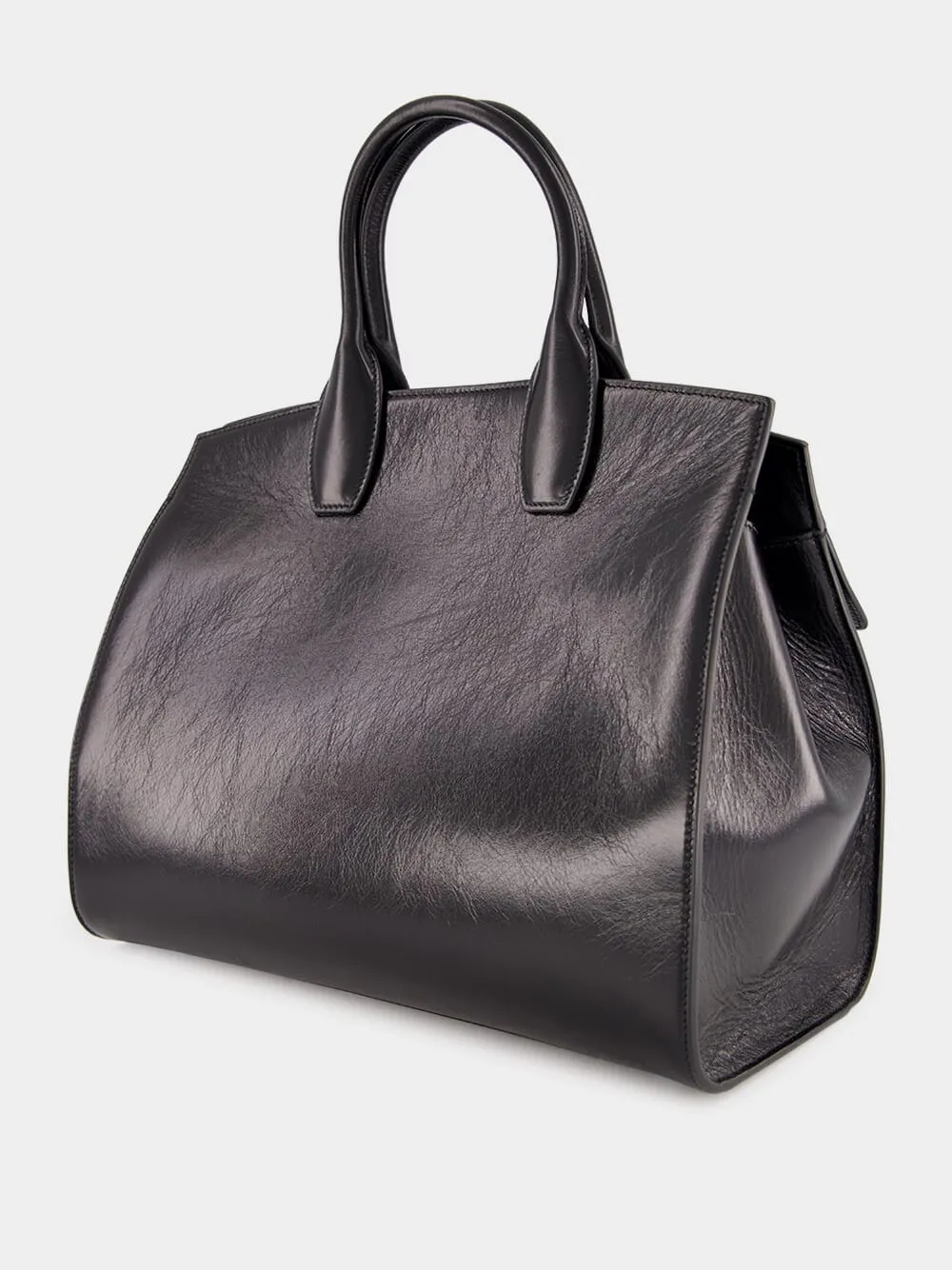 Black Leather Medium Handbag sold by Fashion Clinic product image thumbnail 5