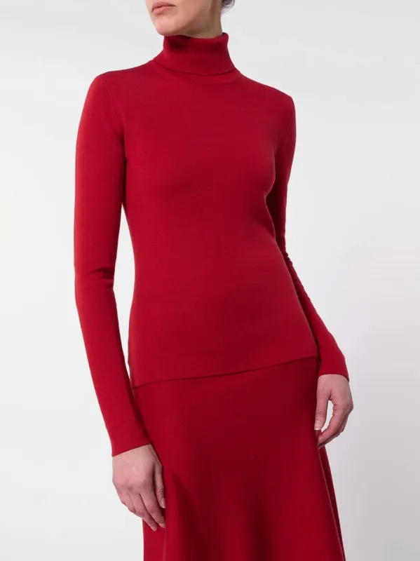 Scarlet Red May Knit Turtleneck sold by Fashion Clinic
