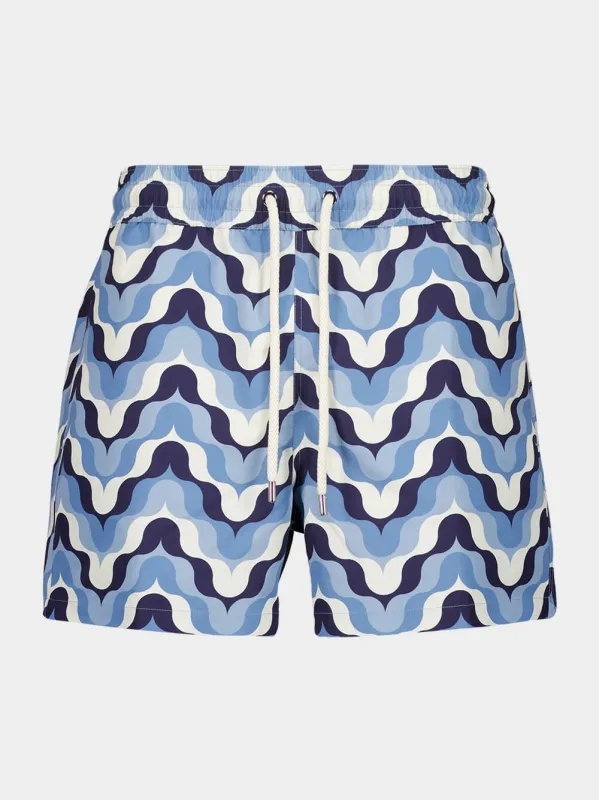 Blue Deserto Print Swim Shorts sold by Fashion Clinic