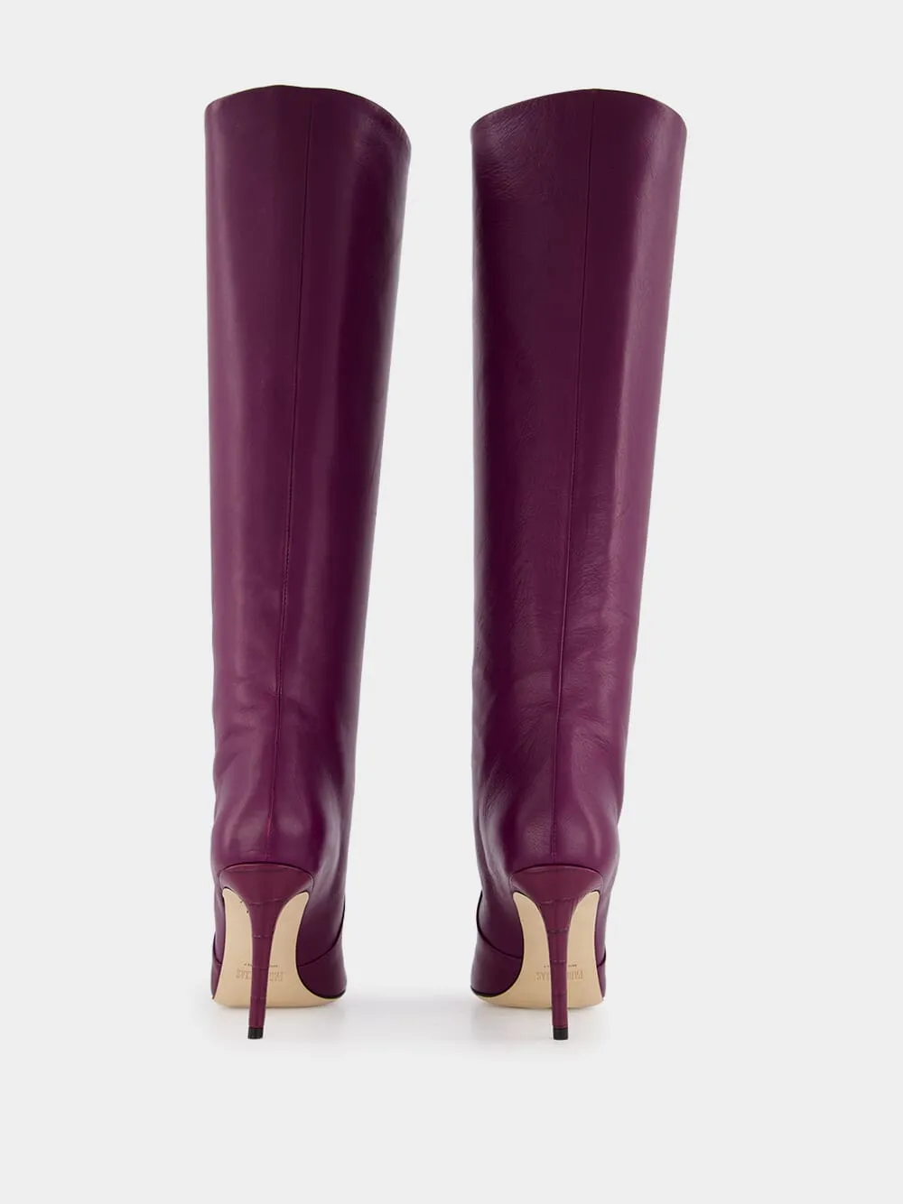 Burgundy Nappa Leather Stiletto Boots sold by Fashion Clinic product image thumbnail 4