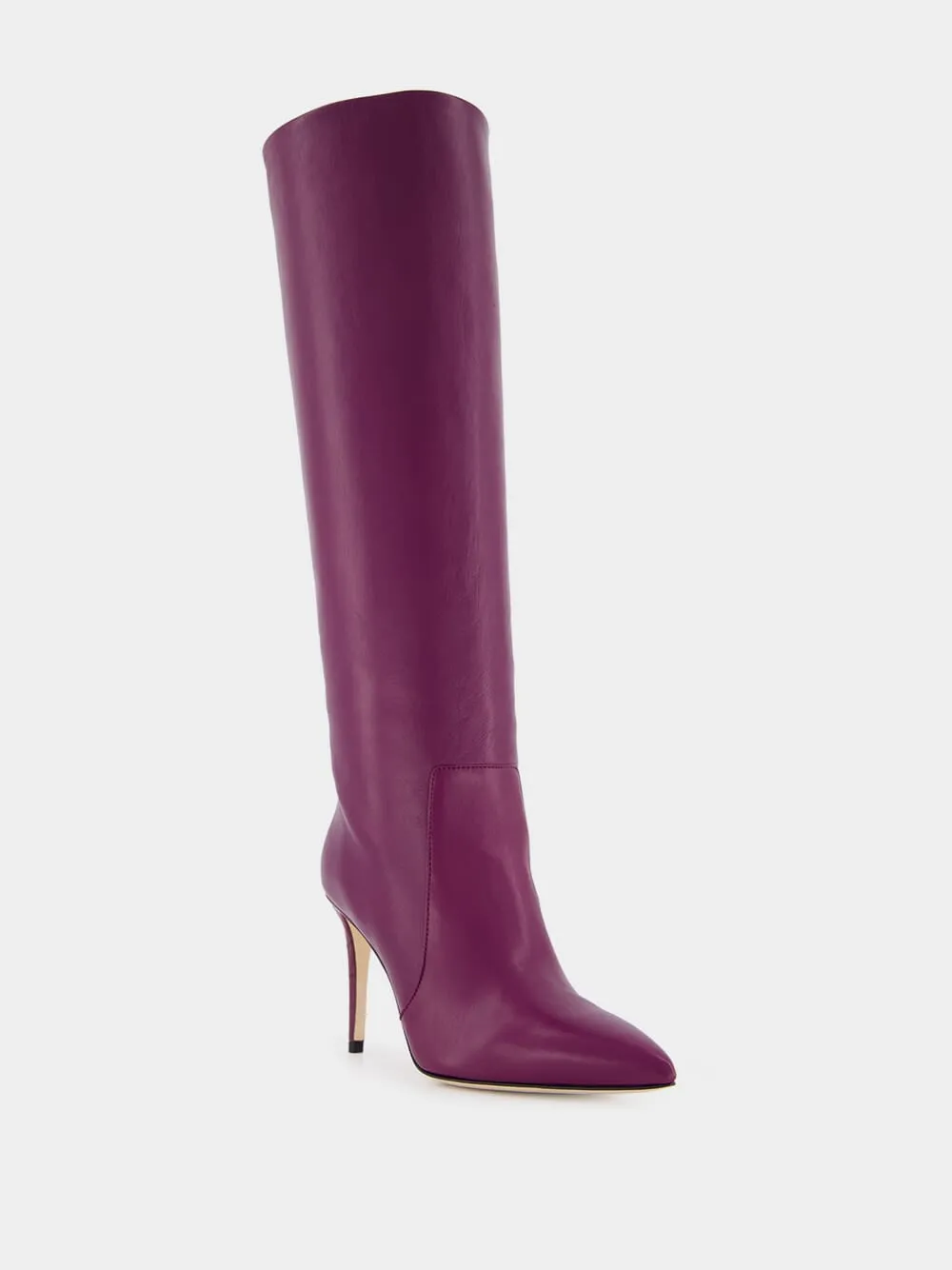 Burgundy Nappa Leather Stiletto Boots sold by Fashion Clinic product image thumbnail 2