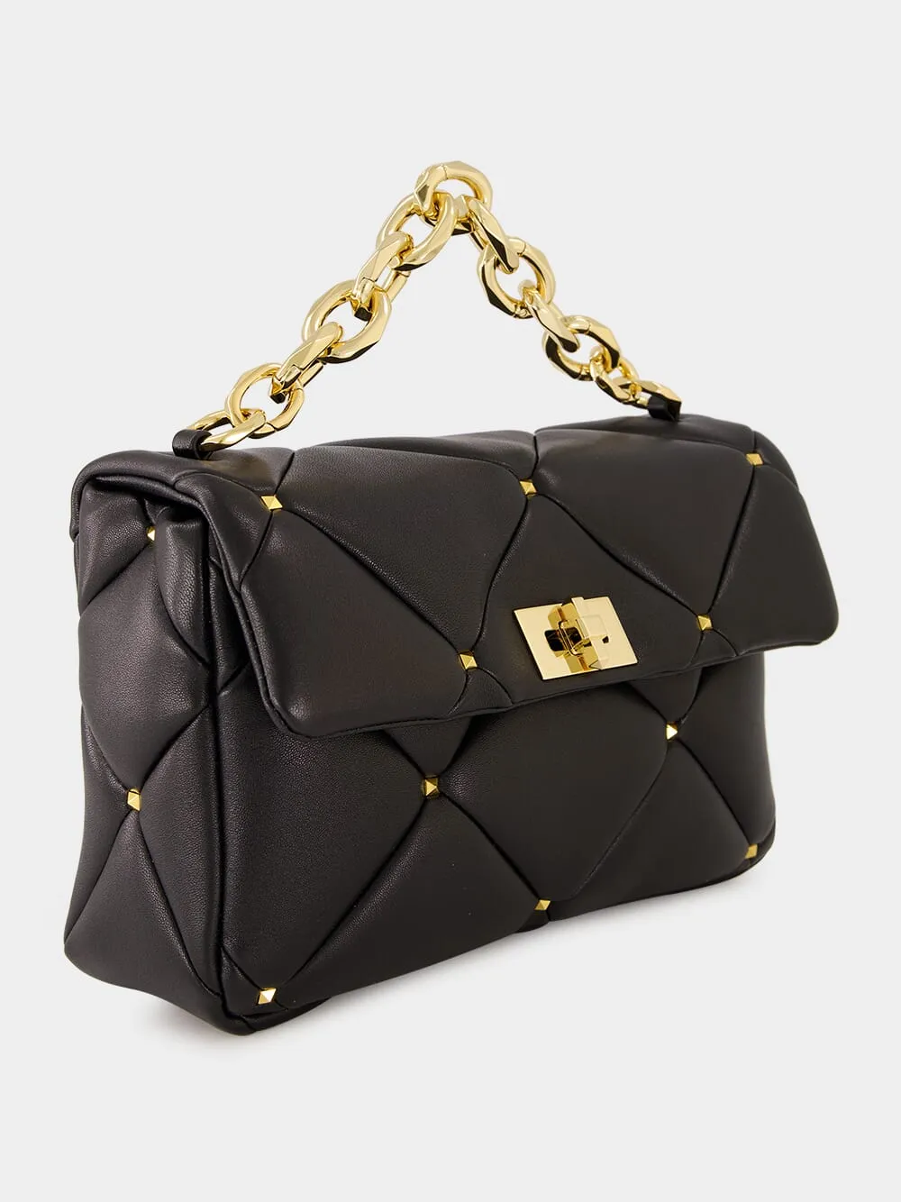 Black Roman Stud Large Shoulder Bag sold by Fashion Clinic product image thumbnail 3