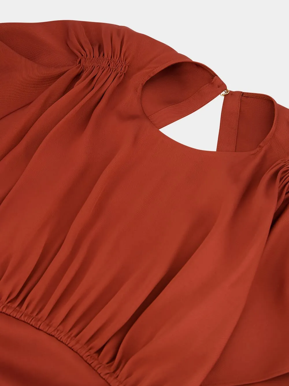 Chestnut Eden Cascading Midi Dress sold by Fashion Clinic product image thumbnail 5