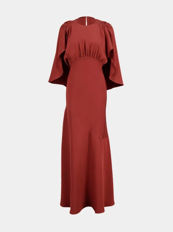 Chestnut Eden Cascading Midi Dress made by Zimmermann