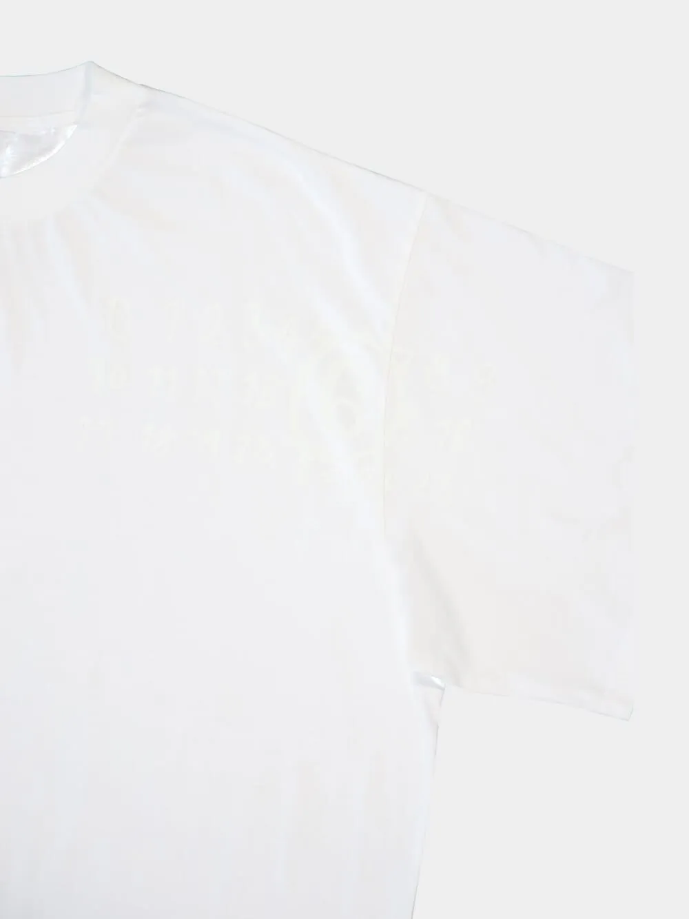White Cotton Numbers Printed Crewneck T-Shirt sold by Fashion Clinic product image thumbnail 4