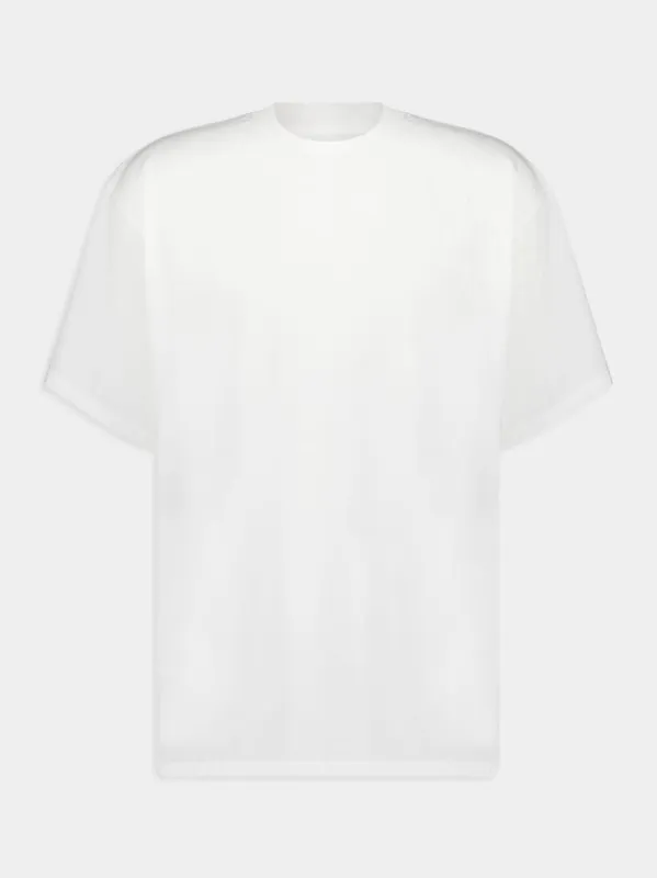 White Cotton Numbers Printed Crewneck T-Shirt sold by Fashion Clinic
