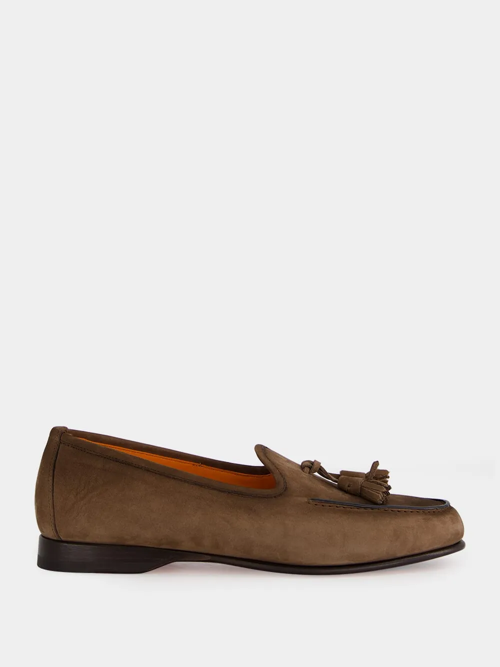 Brown Nubuck Andrea Tassel Loafers sold by Fashion Clinic