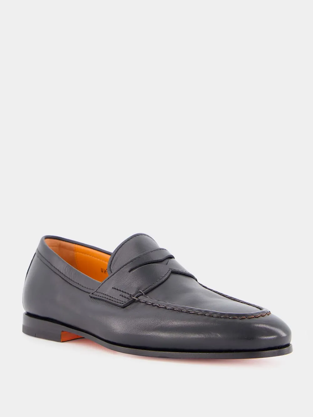 Black Polished Penny Leather Loafers sold by Fashion Clinic product image thumbnail 2