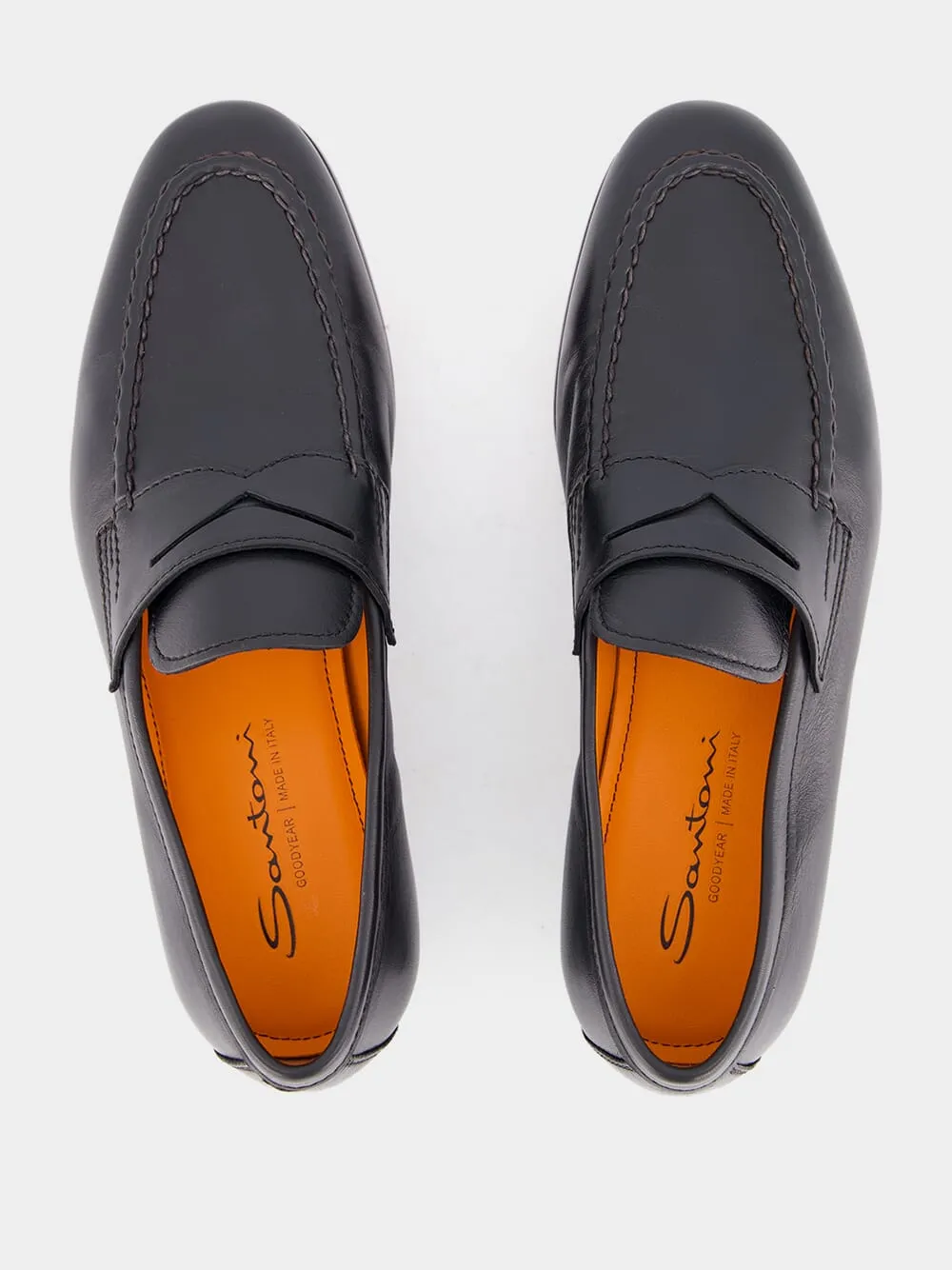 Black Polished Penny Leather Loafers sold by Fashion Clinic product image thumbnail 4