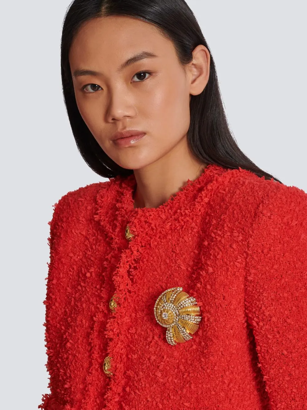 Gold Brass and Rhinestone Snail Brooch sold by Fashion Clinic product image thumbnail 2