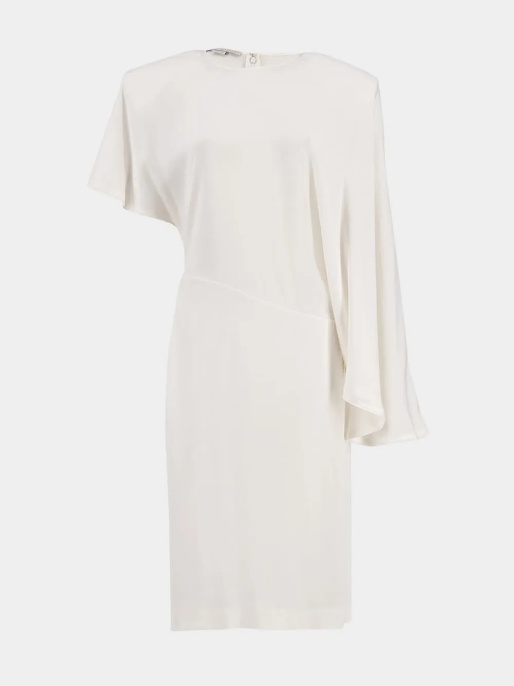 White Asymetric Draped Midi Dress sold by Fashion Clinic product image thumbnail 2