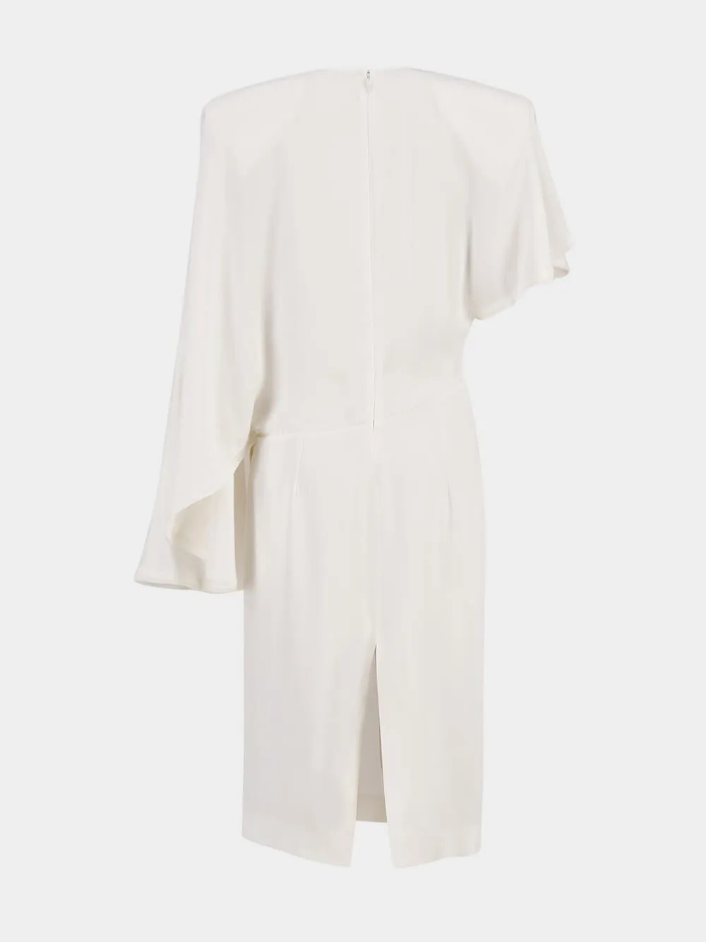 White Asymetric Draped Midi Dress sold by Fashion Clinic product image thumbnail 3