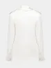 White Tasseled Draped Silk Blouse sold by Fashion Clinic