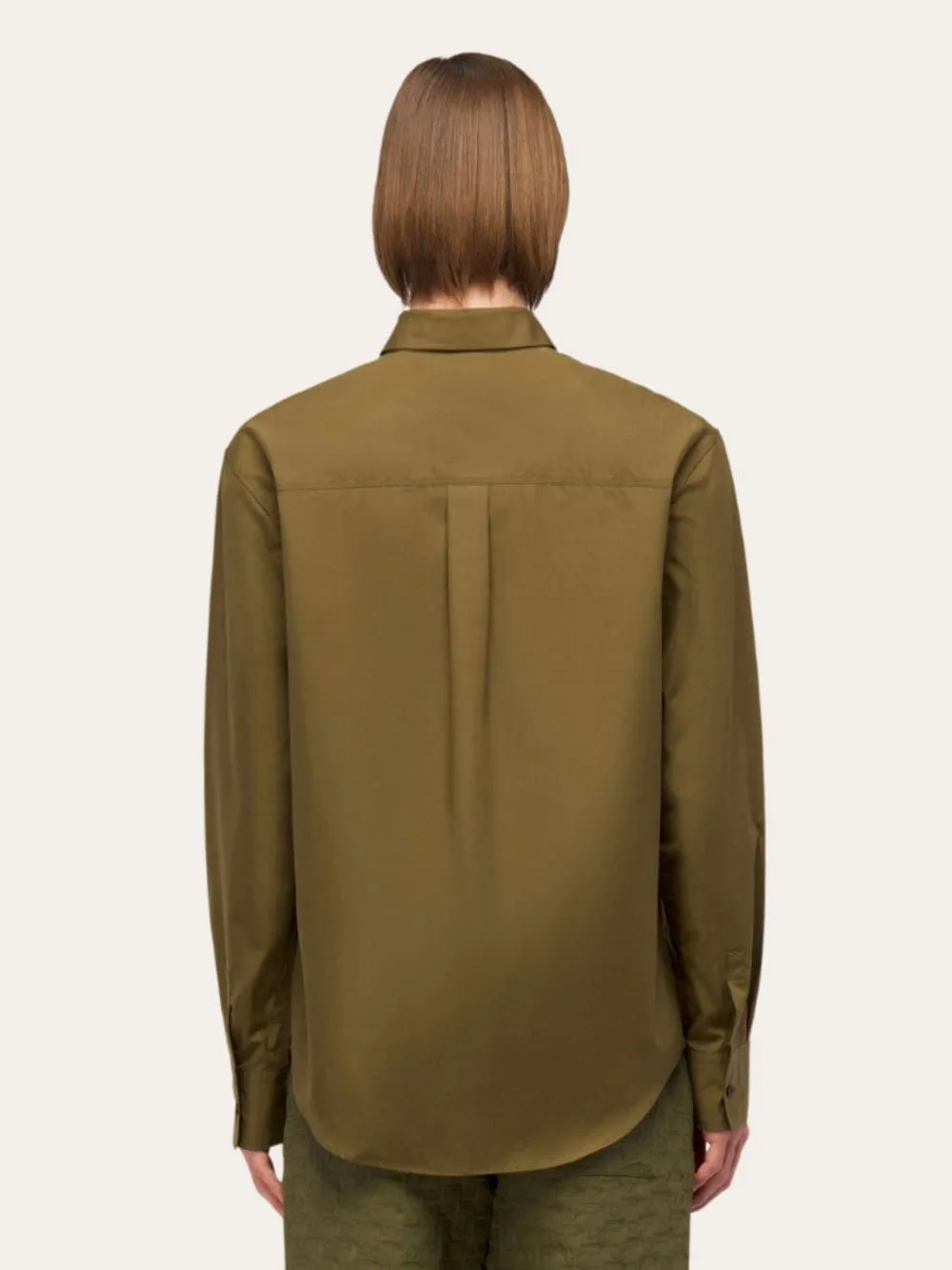Olive Green Cotton Shirt sold by Fashion Clinic product image thumbnail 4