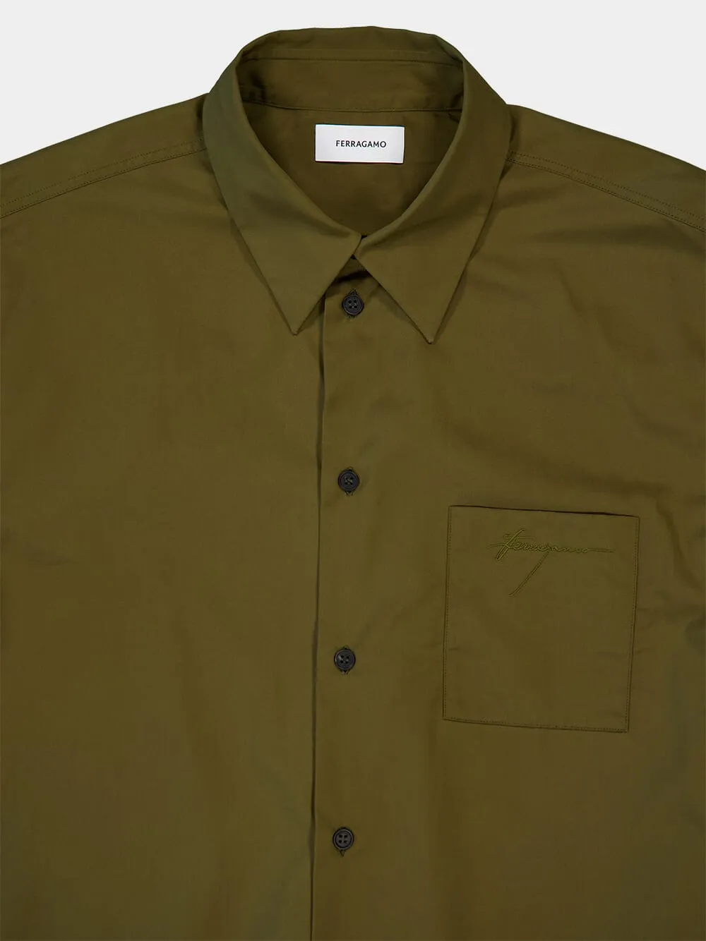 Olive Green Cotton Shirt sold by Fashion Clinic product image thumbnail 5