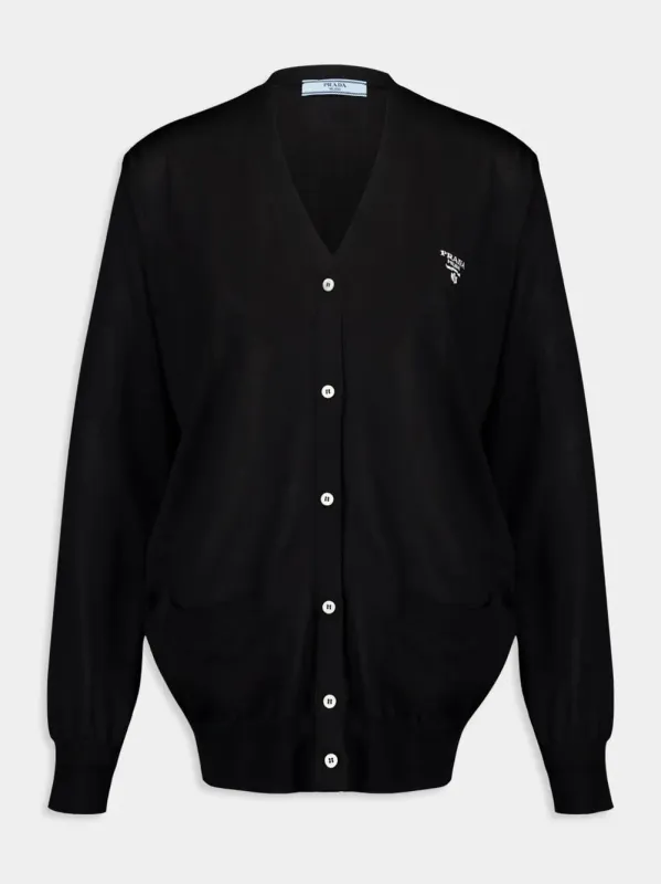 Black Silk Cardigan sold by Fashion Clinic